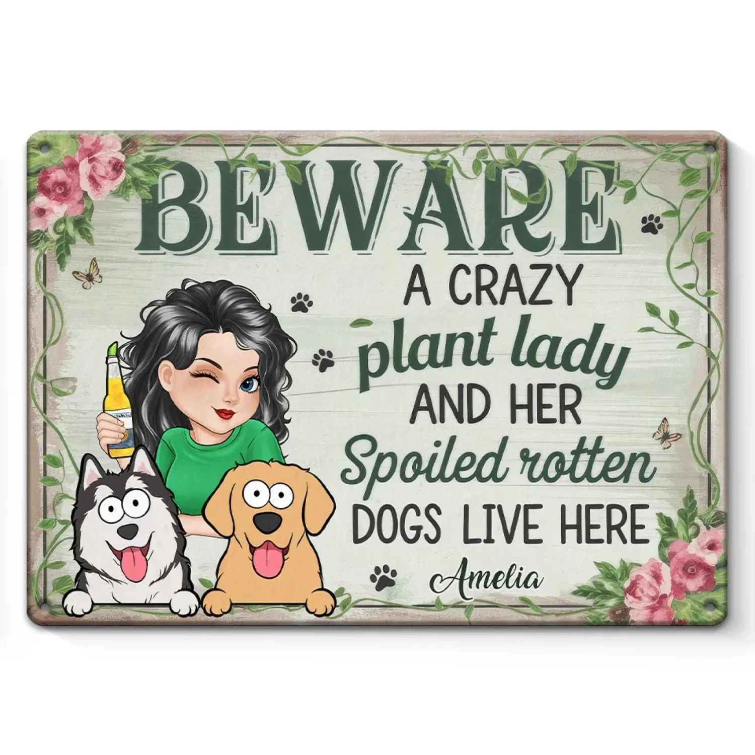 My Happy Place - Dog Personalized Custom Home Decor Metal Sign - House Warming Gift For Pet Owners, Pet Lovers 1 My Happy Place - Dog Personalized Custom Home Decor Metal Sign - House Warming Gift For Pet Owners, Pet Lovers