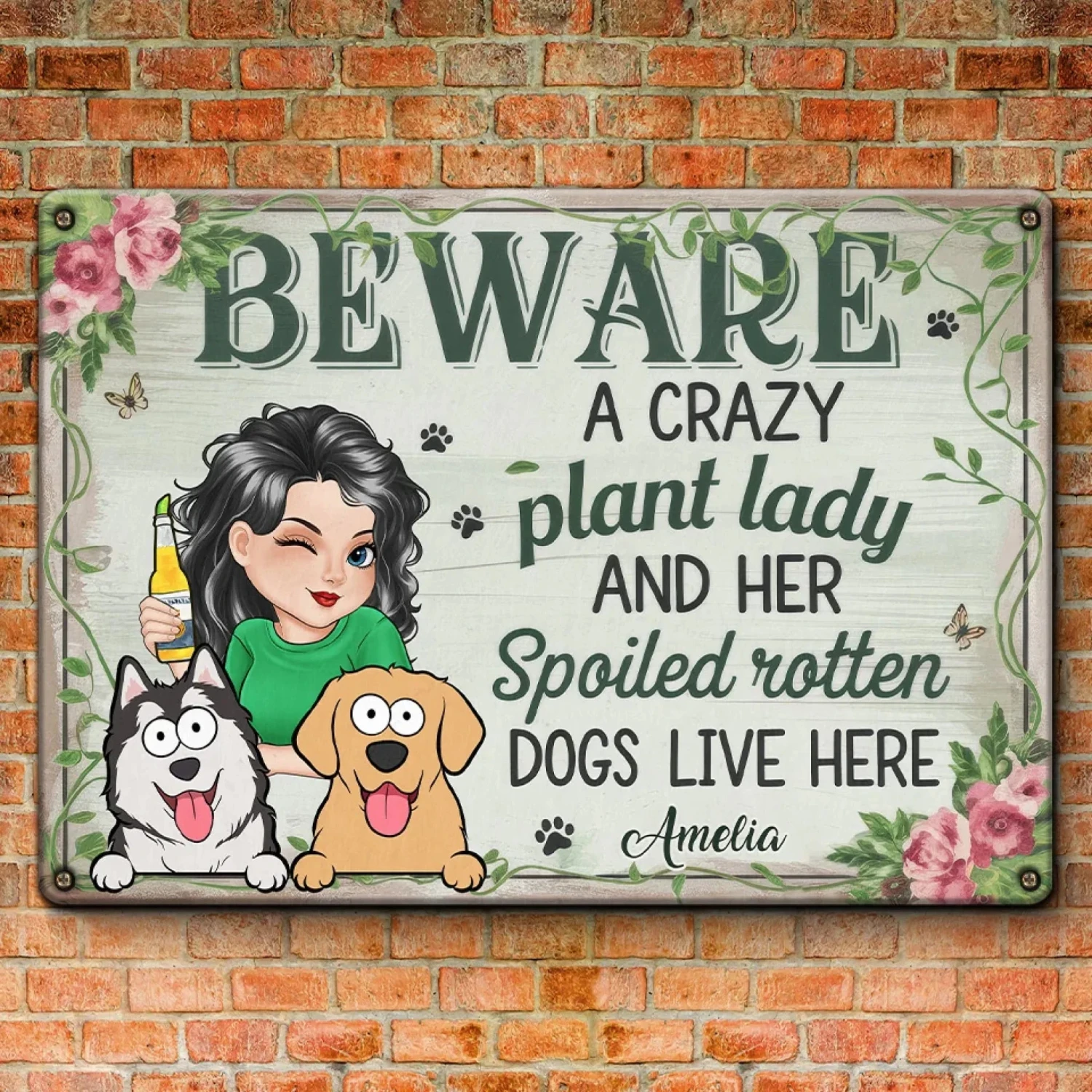 My Happy Place - Dog Personalized Custom Home Decor Metal Sign - House Warming Gift For Pet Owners, Pet Lovers 3 My Happy Place - Dog Personalized Custom Home Decor Metal Sign - House Warming Gift For Pet Owners, Pet Lovers - Image 3