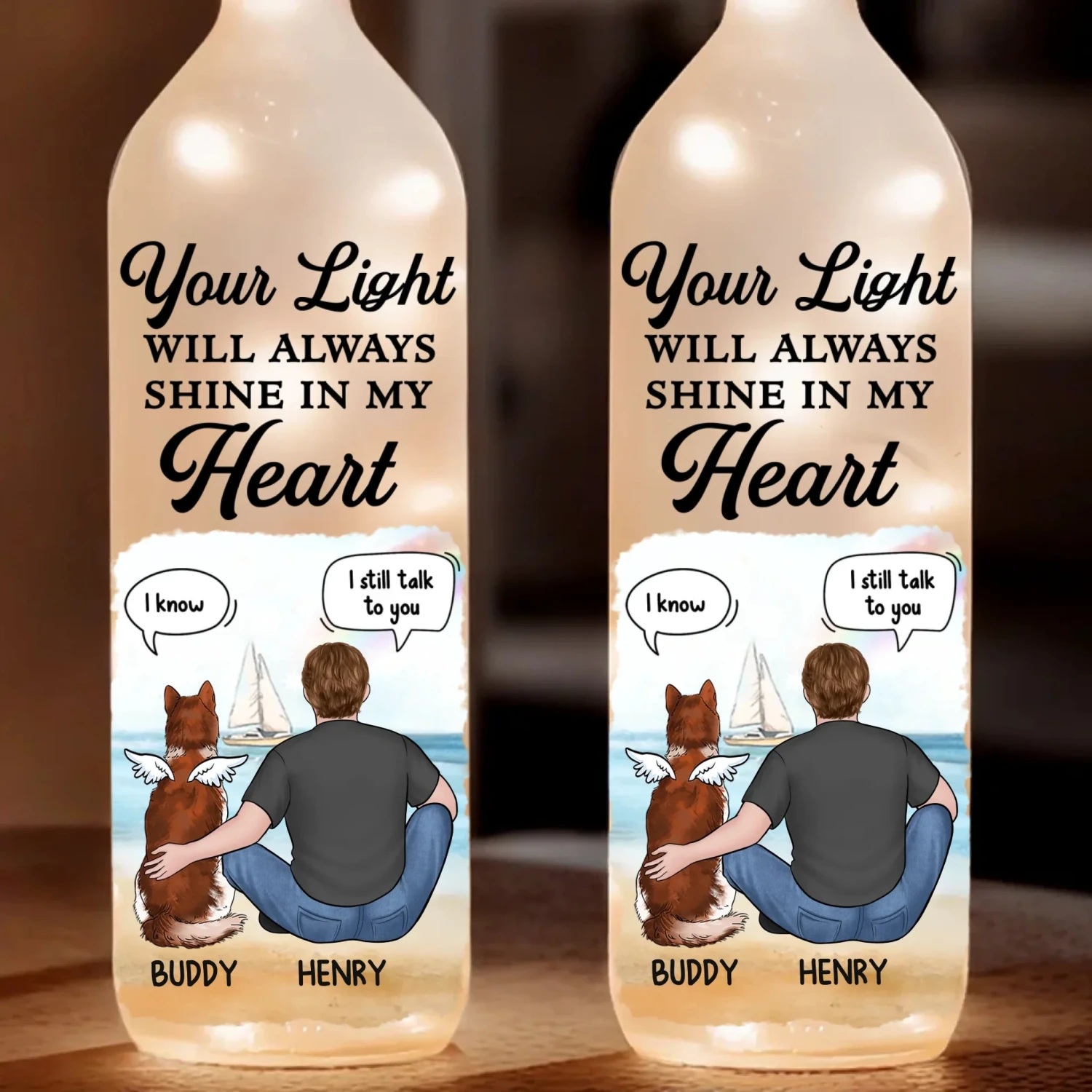 The Love You Gave Me Will Never Fade - Memorial Personalized Custom Bottle Lamp - Sympathy Gift For Pet Owners, Pet Lovers 2 The Love You Gave Me Will Never Fade - Memorial Personalized Custom Bottle Lamp - Sympathy Gift For Pet Owners, Pet Lovers - Image 2