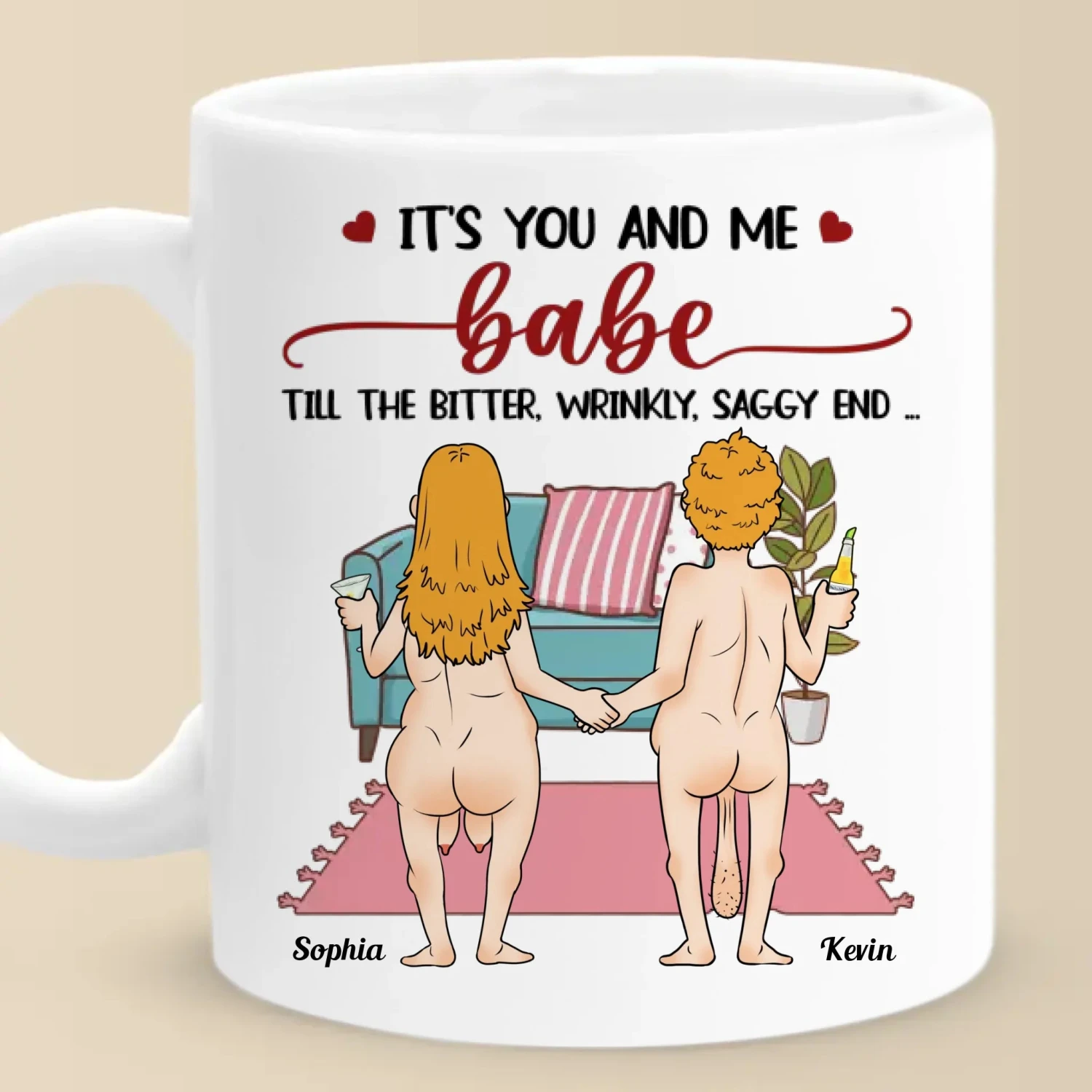 It's You And Me, Babe - Couple Personalized Custom Mug - Gift For Husband Wife, Anniversary 2 It's You And Me, Babe - Couple Personalized Custom Mug - Gift For Husband Wife, Anniversary - Image 2