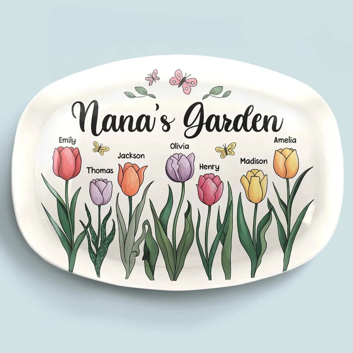 Grandma’s Heart Is A Garden Of Love - Family Personalized Custom Platter - Gift For Mom, Grandma 1 Grandma’s Heart Is A Garden Of Love - Family Personalized Custom Platter - Gift For Mom, Grandma