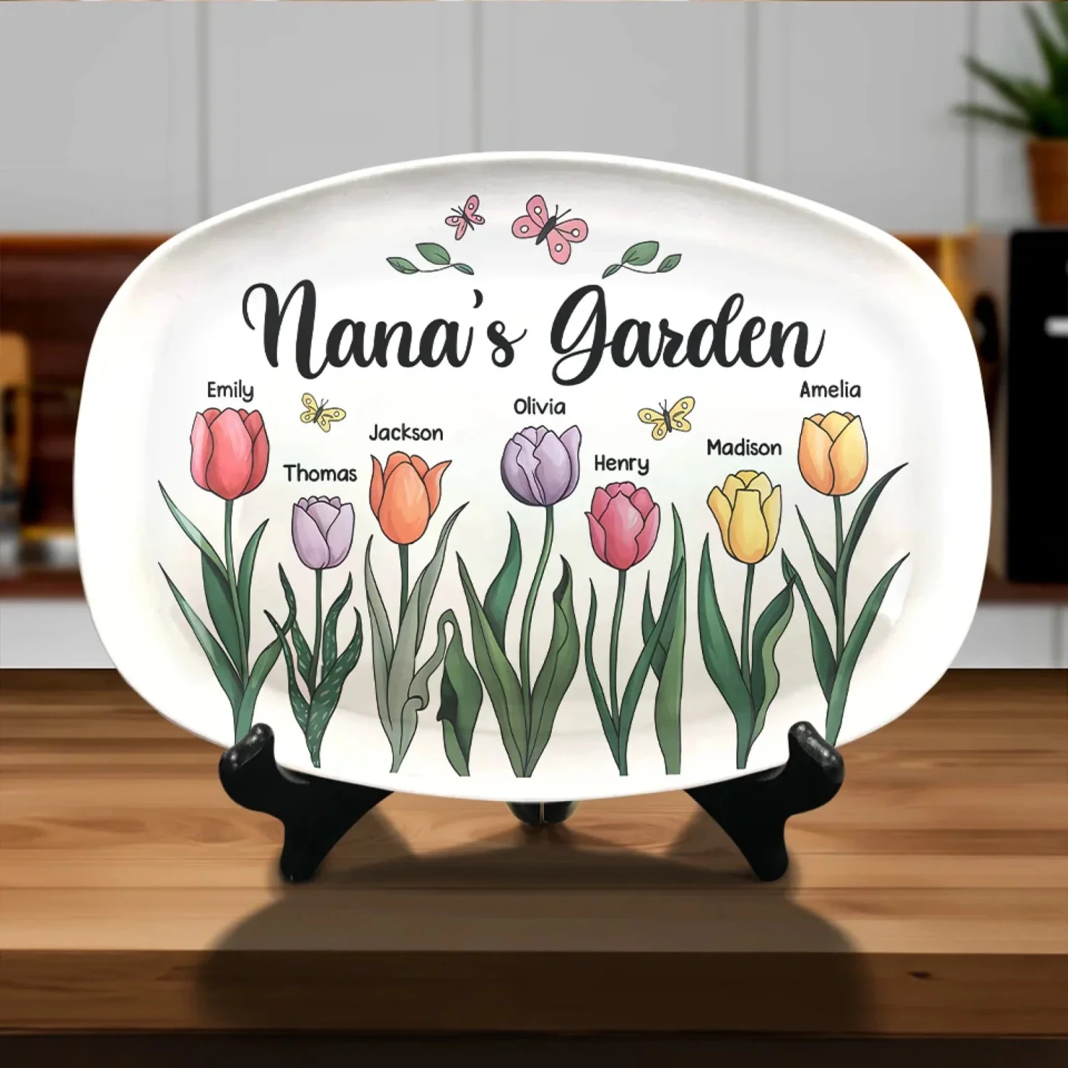 Grandma’s Heart Is A Garden Of Love - Family Personalized Custom Platter - Gift For Mom, Grandma 4 Grandma’s Heart Is A Garden Of Love - Family Personalized Custom Platter - Gift For Mom, Grandma - Image 4