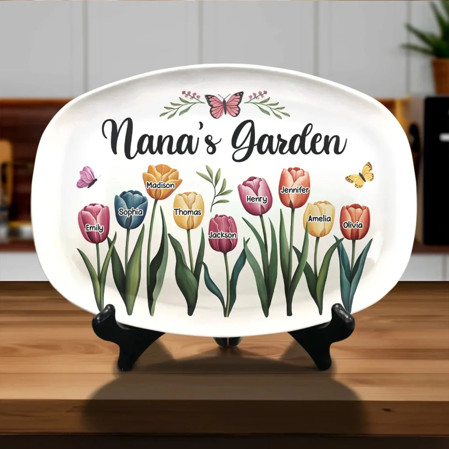 Grandma Makes Life Bloom With Love - Family Personalized Custom Platter - Gift For Mom, Grandma 4 Grandma Makes Life Bloom With Love - Family Personalized Custom Platter - Gift For Mom, Grandma - Image 4
