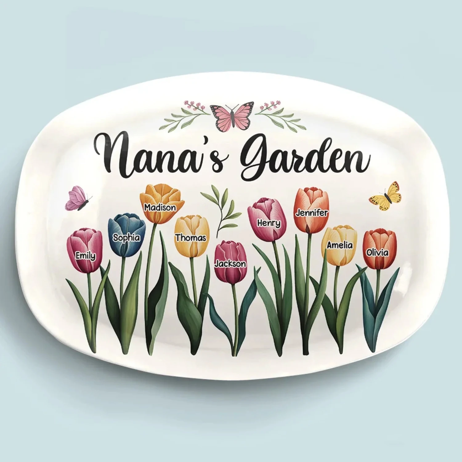Grandma Makes Life Bloom With Love - Family Personalized Custom Platter - Gift For Mom, Grandma 1 Grandma Makes Life Bloom With Love - Family Personalized Custom Platter - Gift For Mom, Grandma