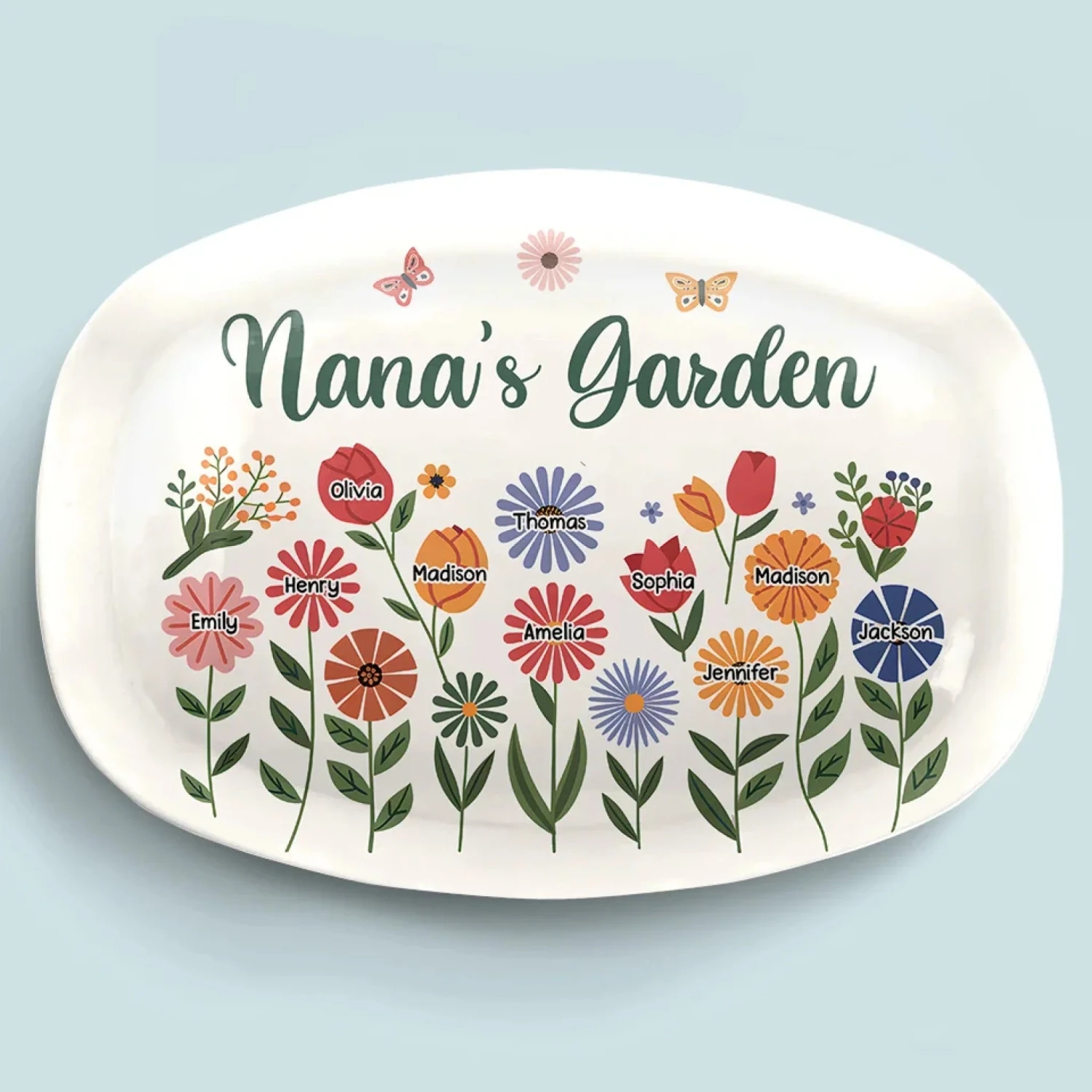Grandma’s Love Is Sunshine For Little Flowers - Family Personalized Custom Platter - Gift For Mom, Grandma 1 Grandma’s Love Is Sunshine For Little Flowers - Family Personalized Custom Platter - Gift For Mom, Grandma
