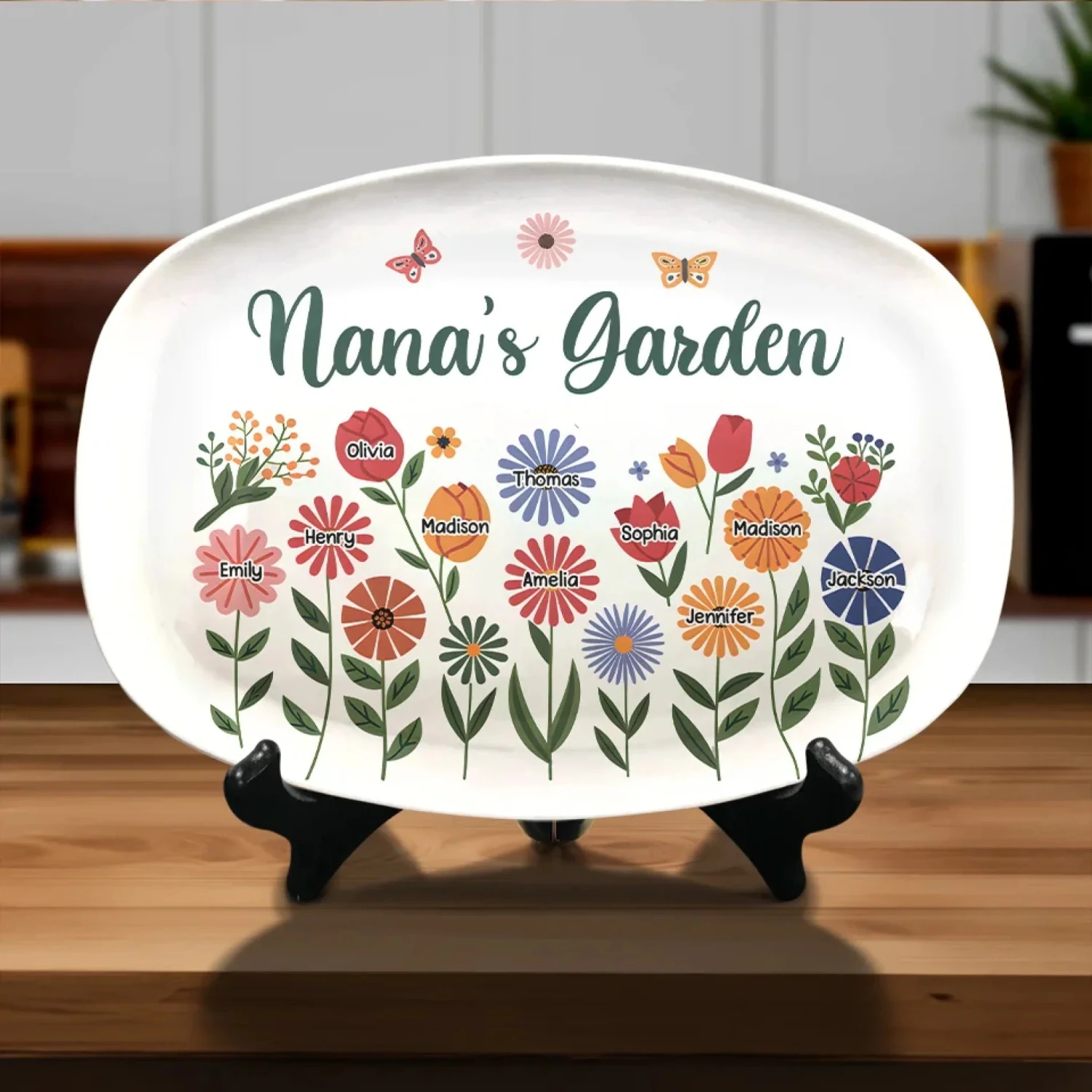 Grandma’s Love Is Sunshine For Little Flowers - Family Personalized Custom Platter - Gift For Mom, Grandma 4 Grandma’s Love Is Sunshine For Little Flowers - Family Personalized Custom Platter - Gift For Mom, Grandma - Image 4
