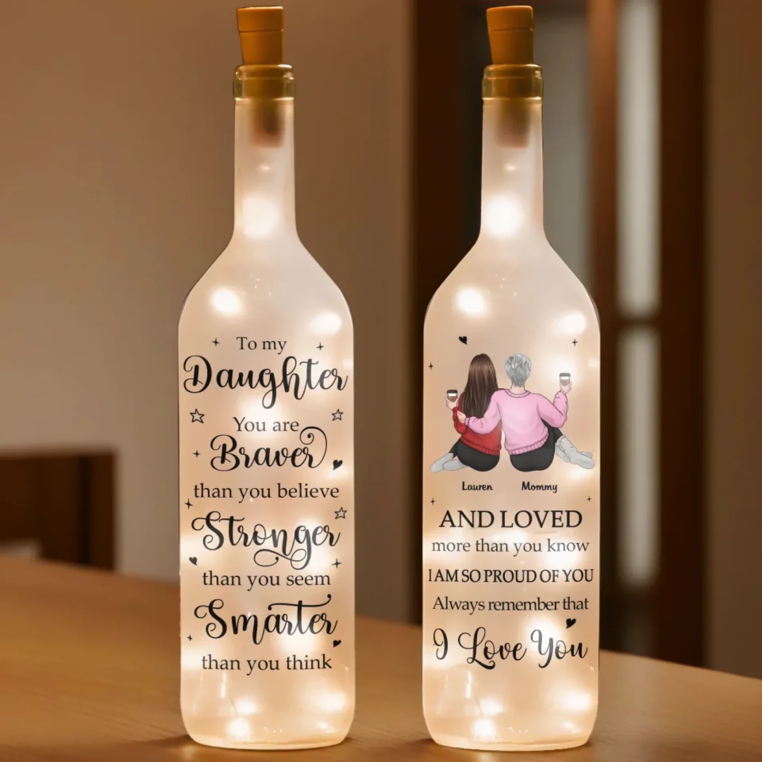 I Am So Proud Of You - Family Personalized Custom Bottle Lamp - Gift For Mom, Daughter 3 I Am So Proud Of You - Family Personalized Custom Bottle Lamp - Gift For Mom, Daughter - Image 3