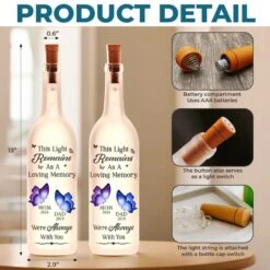 We Stand By Your Side Always - Memorial Personalized Custom Bottle Lamp - Sympathy Gift For Family Members -Pawfect House Store 67a9c86521442