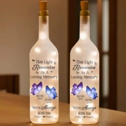 We Stand By Your Side Always - Memorial Personalized Custom Bottle Lamp - Sympathy Gift For Family Members -Pawfect House Store 67a9c8656eb0c