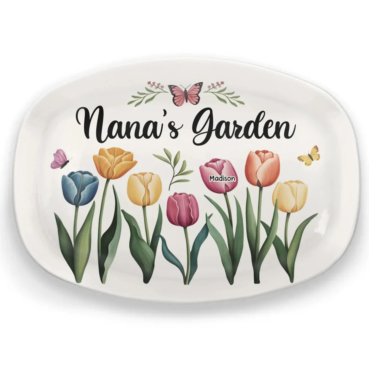 Grandma Makes Life Bloom With Love - Family Personalized Custom Platter - Gift For Mom, Grandma 2 Grandma Makes Life Bloom With Love - Family Personalized Custom Platter - Gift For Mom, Grandma - Image 2