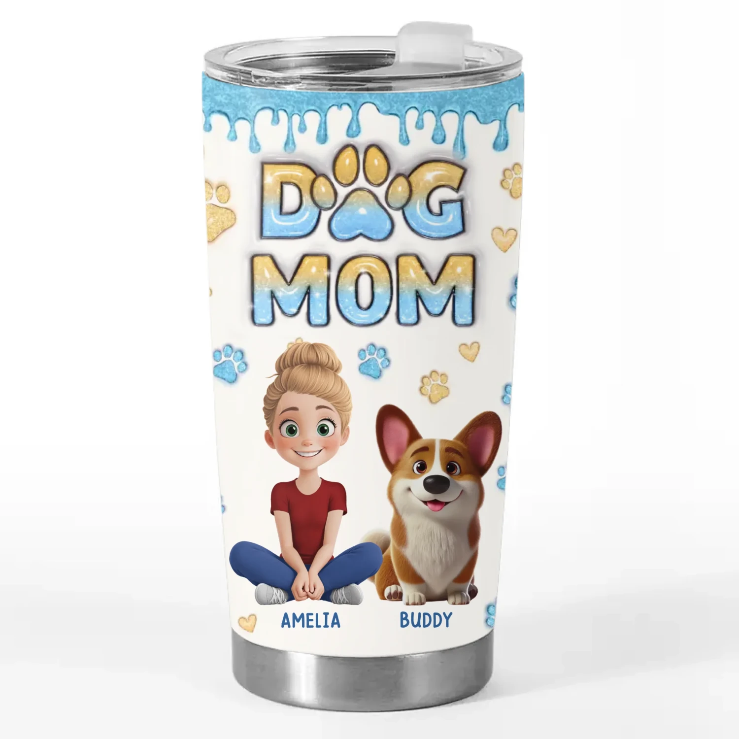 One Heart, Two Tails, Endless Love - Dog & Cat Personalized Custom 3D Inflated Effect Printed Tumbler - Gift For Pet Owners, Pet Lovers 2 One Heart, Two Tails, Endless Love - Dog & Cat Personalized Custom 3D Inflated Effect Printed Tumbler - Gift For Pet Owners, Pet Lovers - Image 2