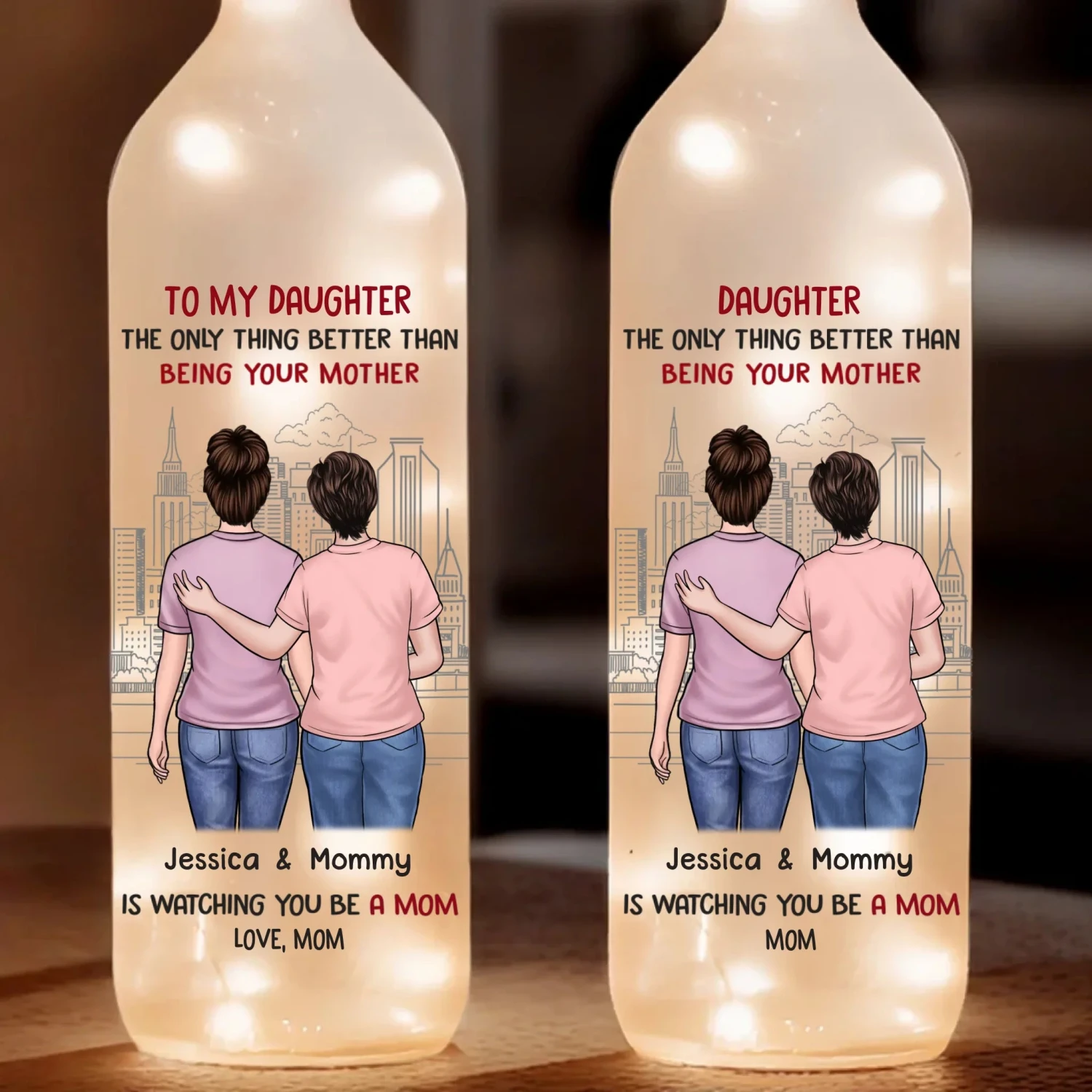 Love Grows As I Watch You Be A Mom - Family Personalized Custom Bottle Lamp - Gift For Mom, Daughter 2 Love Grows As I Watch You Be A Mom - Family Personalized Custom Bottle Lamp - Gift For Mom, Daughter - Image 2