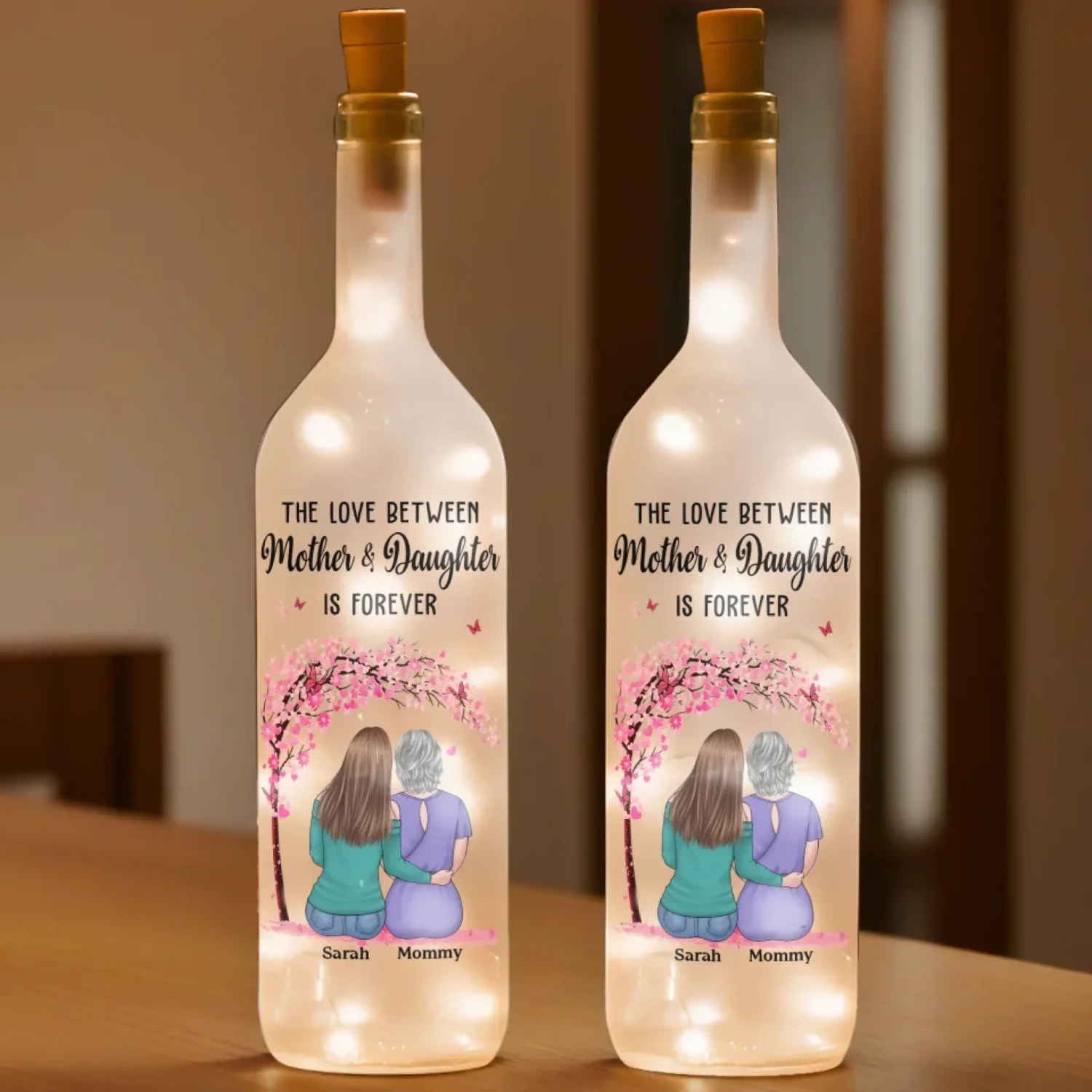 Life Is Sweeter With A Daughter - Family Personalized Custom Bottle Lamp - Gift For Mom, Daughter 1 Life Is Sweeter With A Daughter - Family Personalized Custom Bottle Lamp - Gift For Mom, Daughter