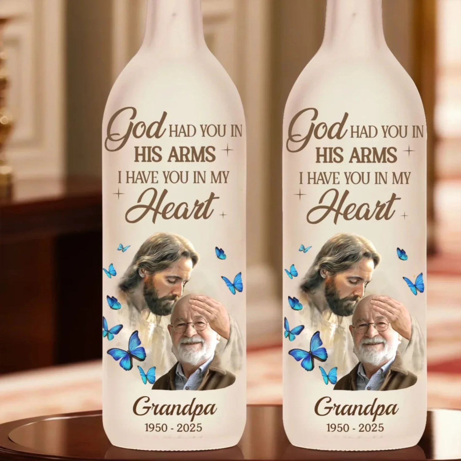 Custom Photo We’re With You Every Step Of The Way - Memorial Personalized Custom Bottle Lamp - Sympathy Gift For Family Members 4 Custom Photo We’re With You Every Step Of The Way - Memorial Personalized Custom Bottle Lamp - Sympathy Gift For Family Members - Image 4
