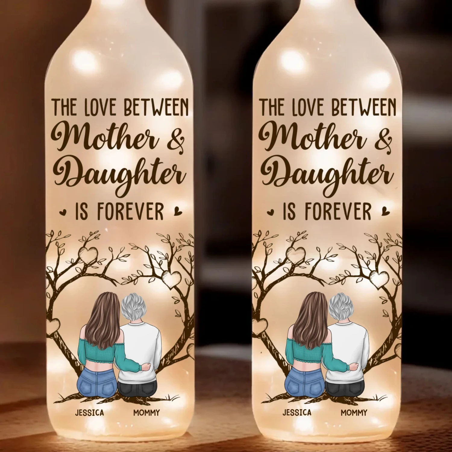 A Bond Built On Laughter, Love - Family Personalized Custom Bottle Lamp - Gift For Mom, Daughter 2 A Bond Built On Laughter, Love - Family Personalized Custom Bottle Lamp - Gift For Mom, Daughter - Image 2