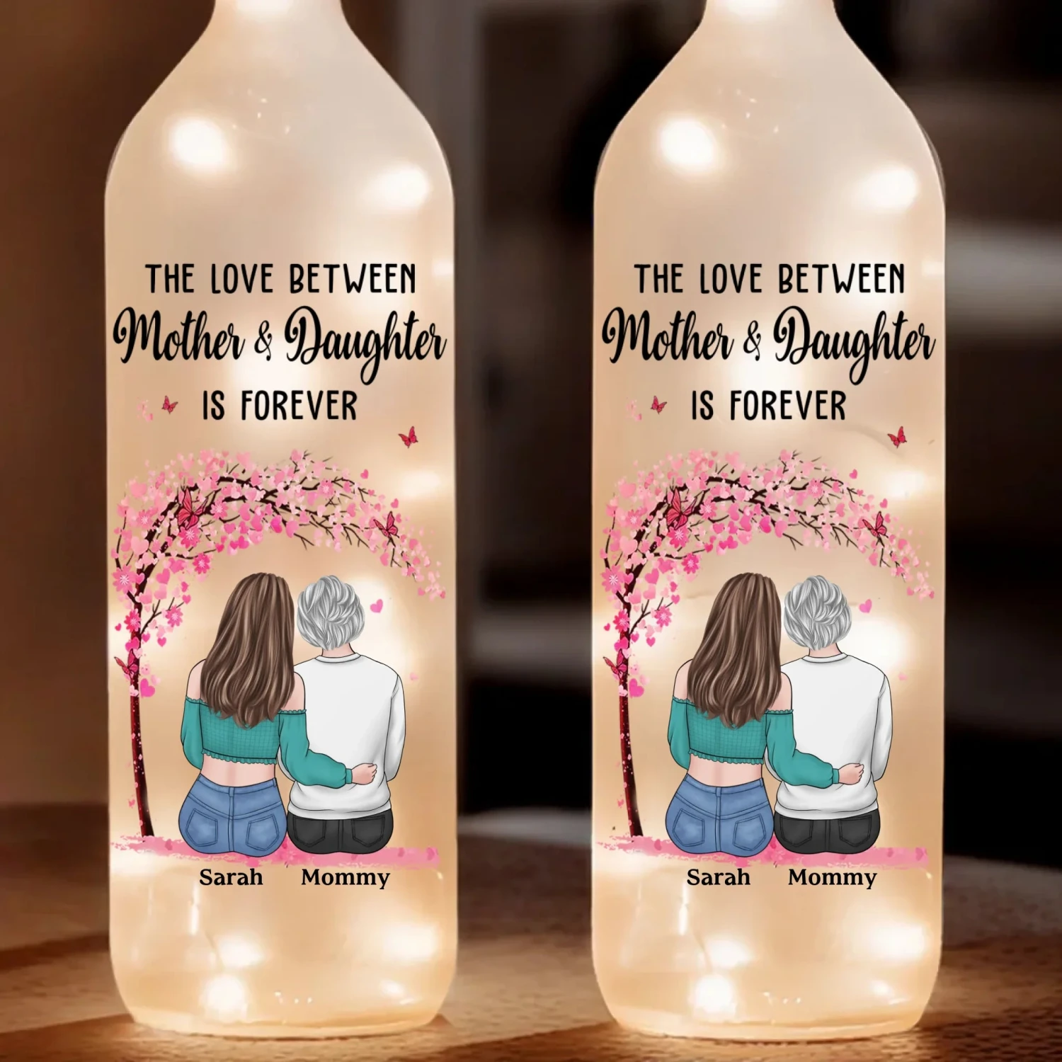 Life Is Sweeter With A Daughter - Family Personalized Custom Bottle Lamp - Gift For Mom, Daughter 2 Life Is Sweeter With A Daughter - Family Personalized Custom Bottle Lamp - Gift For Mom, Daughter - Image 2