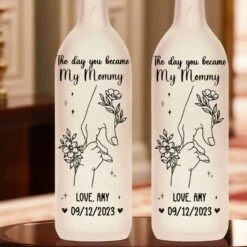 The Day You Become My Mummy - Family Personalized Custom Bottle Lamp - Baby Shower Gift, Gift For First Mom -Pawfect House Store 67a9df87b80dc