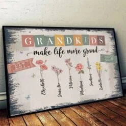 Grandkids Make The World Brighter - Family Personalized Custom Horizontal Poster - Gift For Mom, Grandma 9 Grandkids Make The World Brighter - Family Personalized Custom Horizontal Poster - Gift For Mom, Grandma -Pawfect House Store 67aa79792705b 24888d23 1758 41b6 82b2 a574c0054cb4