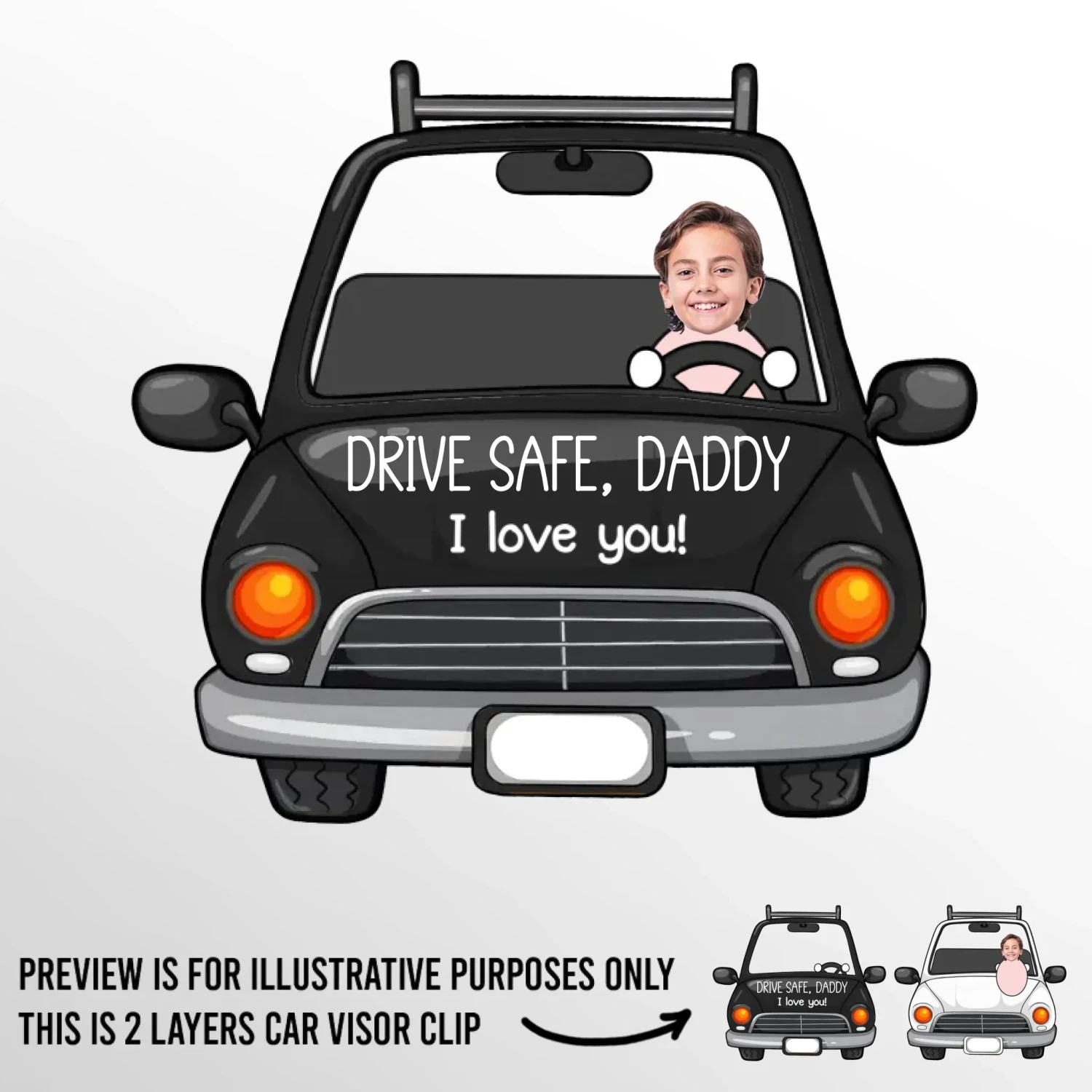 Custom Photo Safe Travels, We Love You Lots - Family Personalized Custom Car Visor Clip - Gift For Family Members 2 Custom Photo Safe Travels, We Love You Lots - Family Personalized Custom Car Visor Clip - Gift For Family Members - Image 2