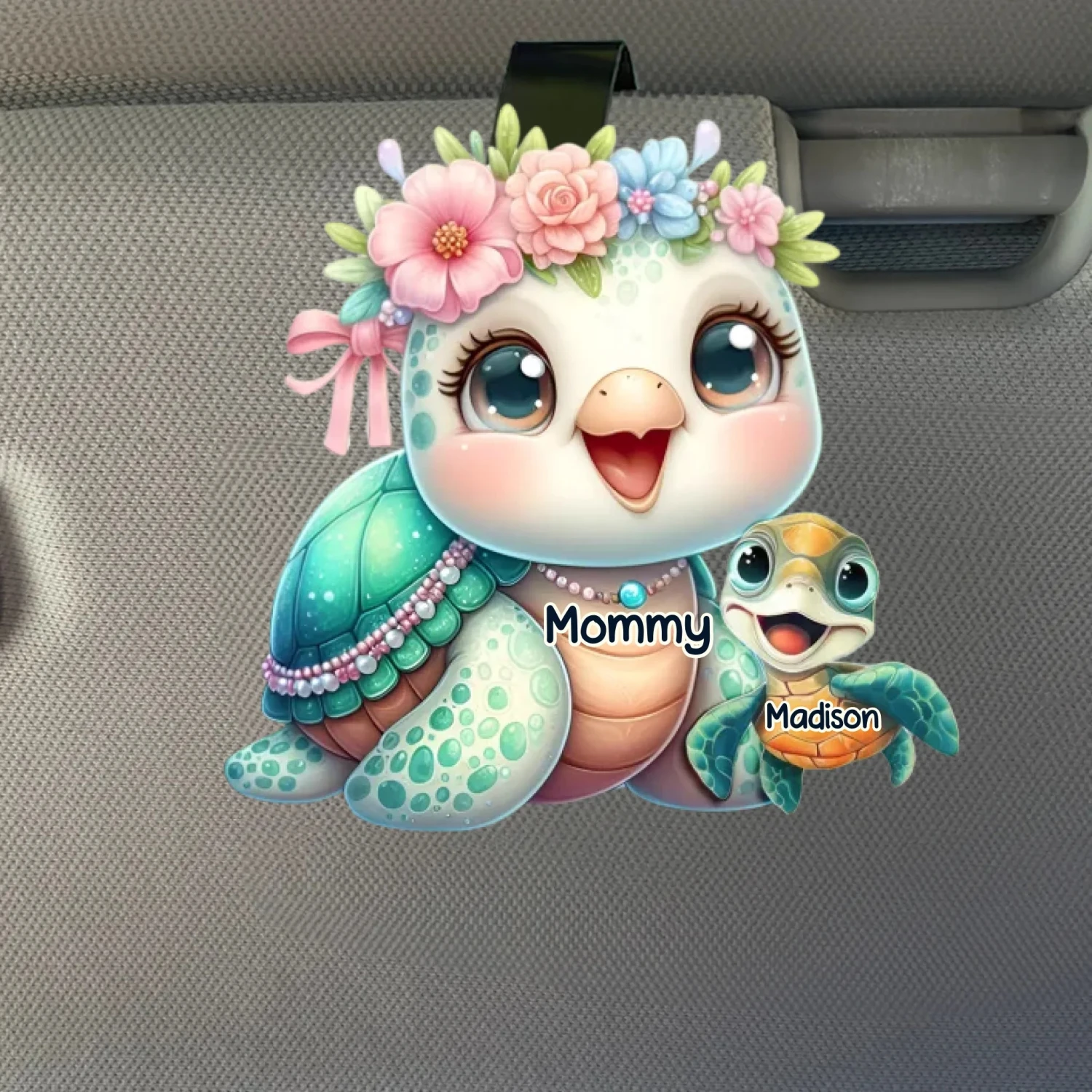 Hugs, Kisses, And Endless Love - Family Personalized Custom Car Visor Clip - Gift For Mom, Grandma 2 Hugs, Kisses, And Endless Love - Family Personalized Custom Car Visor Clip - Gift For Mom, Grandma - Image 2