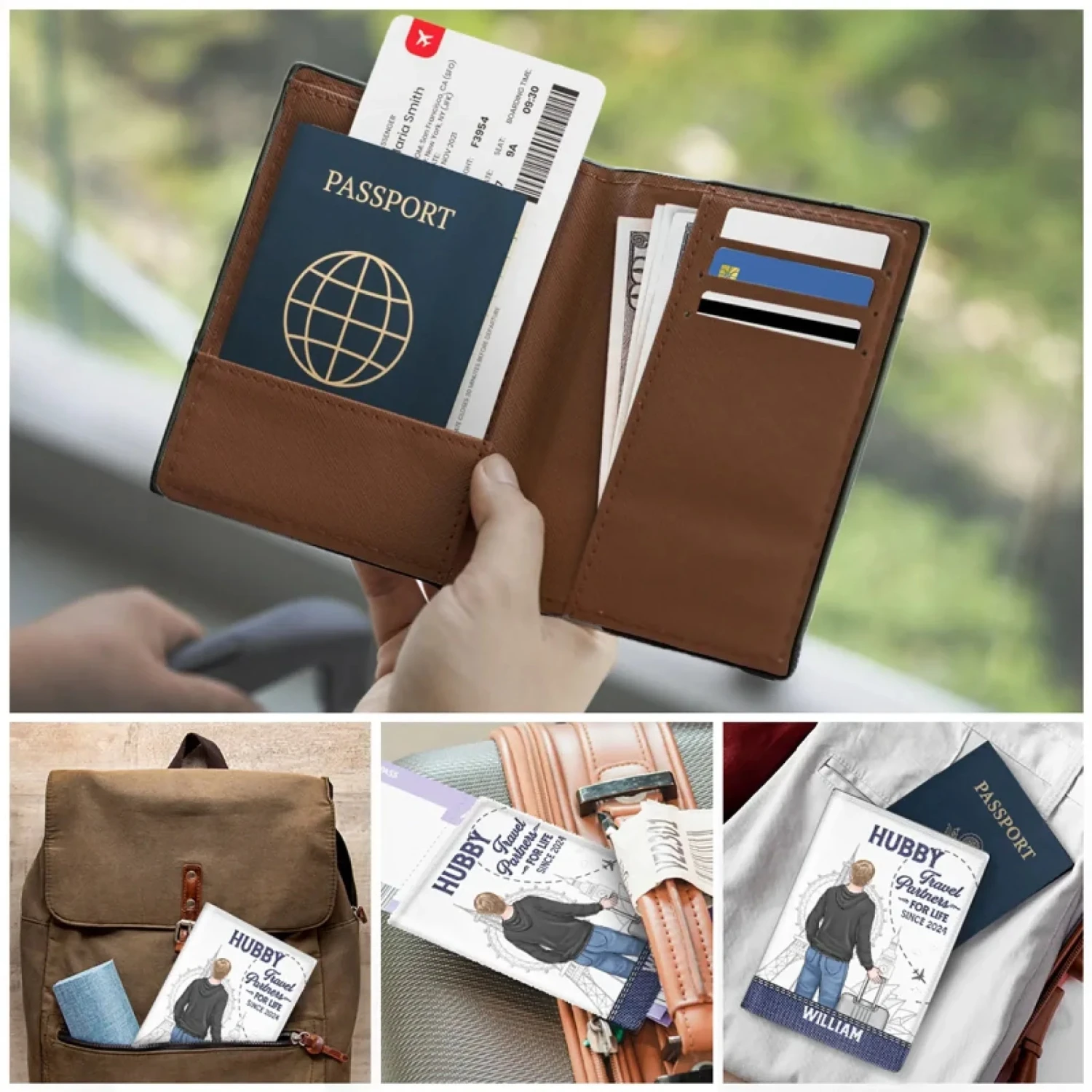 Chasing Sunsets, Creating Memories - Travel Personalized Custom Passport Cover, Passport Holder - Holiday Vacation Gift For Adventure Travel Lovers, Husband Wife, Anniversary 4 Chasing Sunsets, Creating Memories - Travel Personalized Custom Passport Cover, Passport Holder - Holiday Vacation Gift For Adventure Travel Lovers, Husband Wife, Anniversary - Image 4