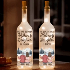 Never Forget That I Love You - Family Personalized Custom Bottle Lamp - Gift For Mom, Daughter