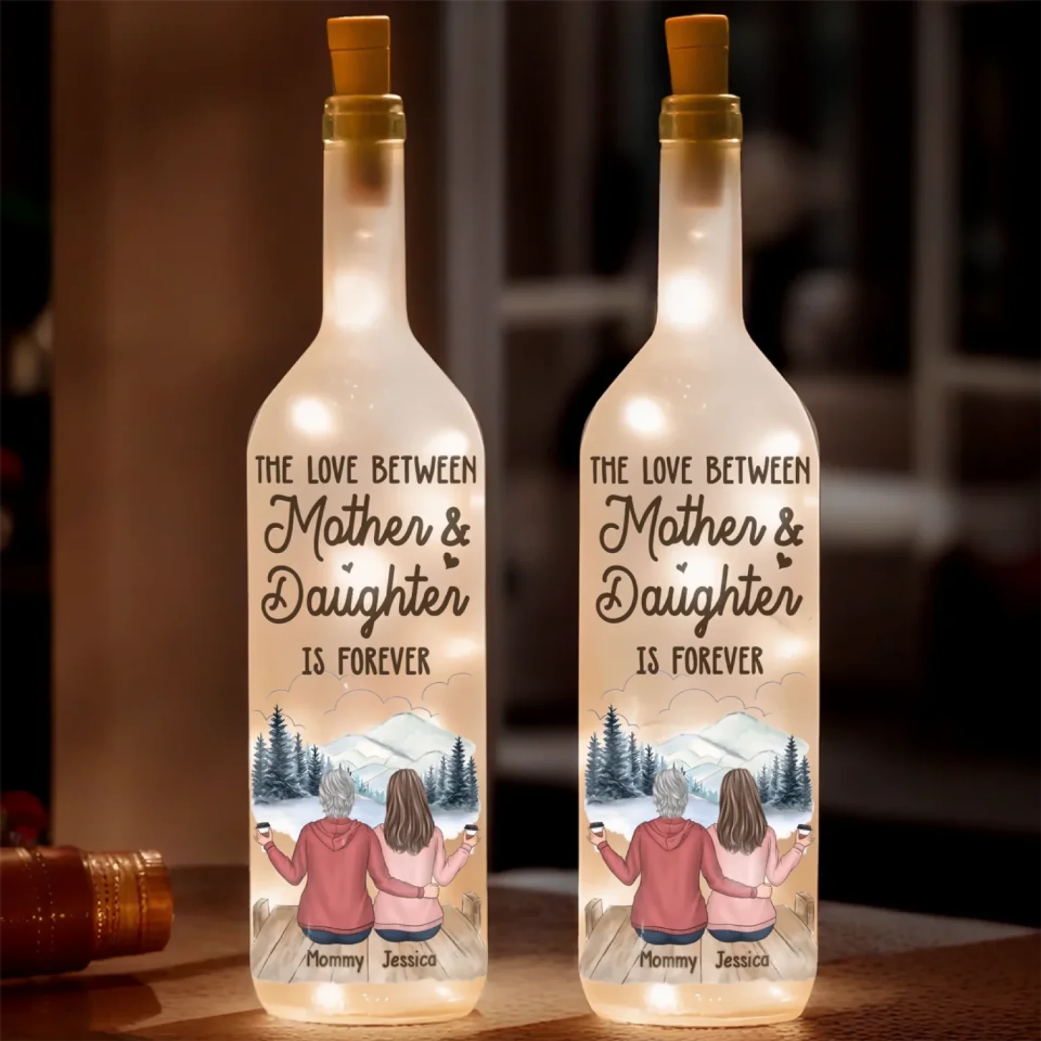 Never Forget That I Love You - Family Personalized Custom Bottle Lamp - Gift For Mom, Daughter 1 Never Forget That I Love You - Family Personalized Custom Bottle Lamp - Gift For Mom, Daughter