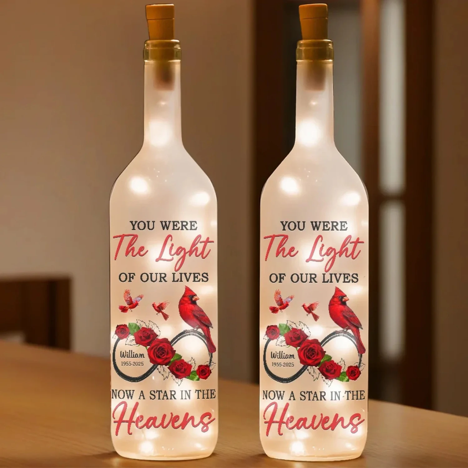 A Star In The Heavens - Memorial Personalized Custom Bottle Lamp - Sympathy Gift For Family Members 3 A Star In The Heavens - Memorial Personalized Custom Bottle Lamp - Sympathy Gift For Family Members - Image 3