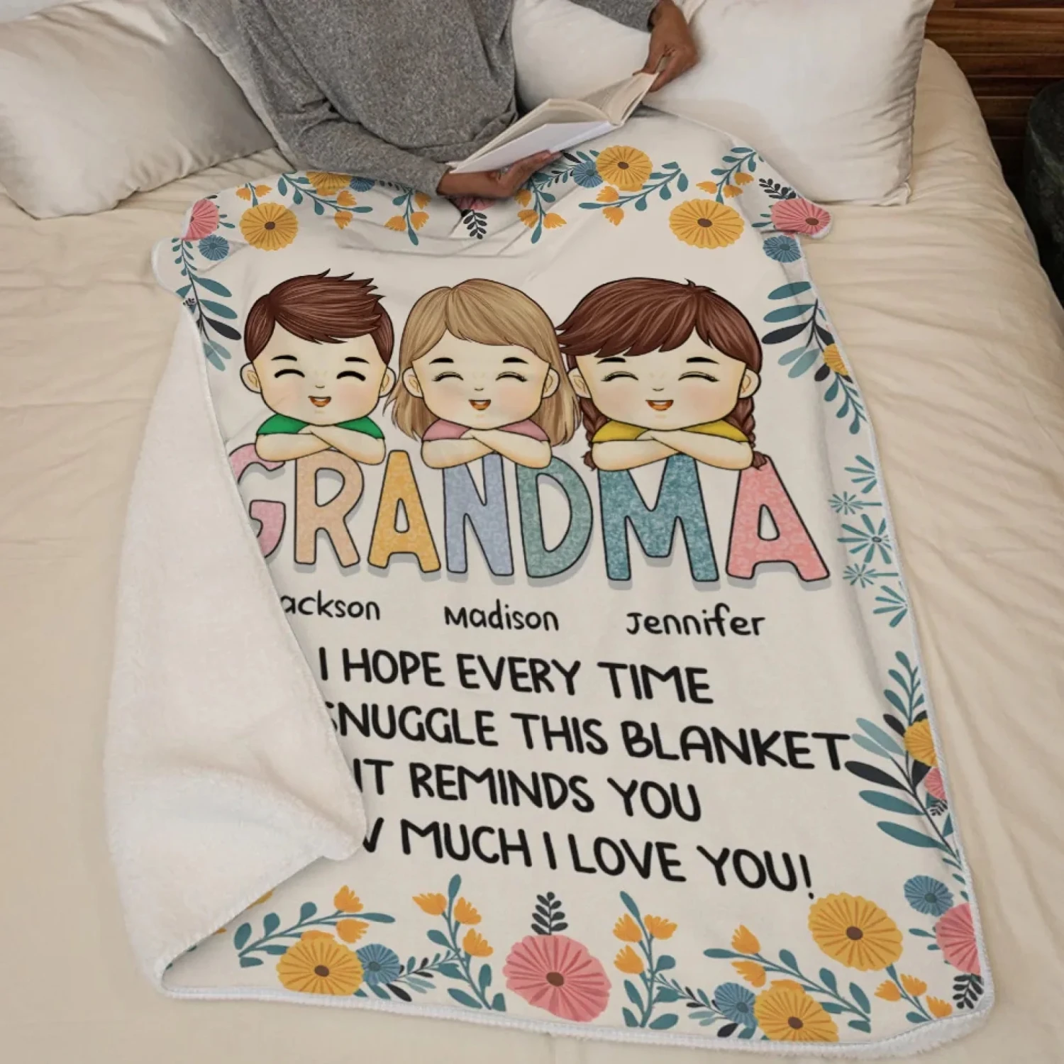 Mom’s Heart Is Home - Family Personalized Custom Blanket - Gift For Mom, Grandma 6 Mom’s Heart Is Home - Family Personalized Custom Blanket - Gift For Mom, Grandma - Image 6