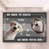 No Need To Knock, The Dog Already Alerted Me - Dog Personalized Custom Home Decor Decorative Mat - House Warming Gift For Pet Owners, Pet Lovers