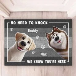 No Need To Knock, The Dog Already Alerted Me - Dog Personalized Custom Home Decor Decorative Mat - House Warming Gift For Pet Owners, Pet Lovers