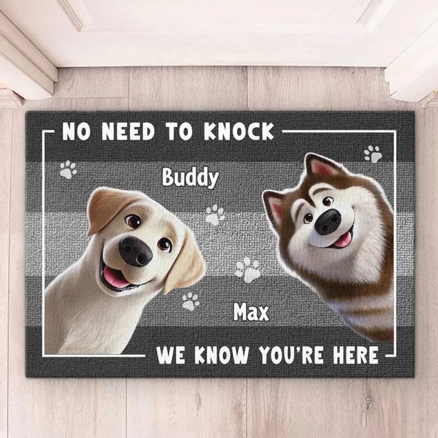 No Need To Knock, The Dog Already Alerted Me - Dog Personalized Custom Home Decor Decorative Mat - House Warming Gift For Pet Owners, Pet Lovers 1 No Need To Knock, The Dog Already Alerted Me - Dog Personalized Custom Home Decor Decorative Mat - House Warming Gift For Pet Owners, Pet Lovers