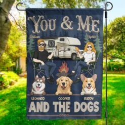 Only Us, Cuddles And Wagging Joy - Dog Personalized Custom Flag - Gift For Husband Wife, Pet Owners, Pet Lovers
