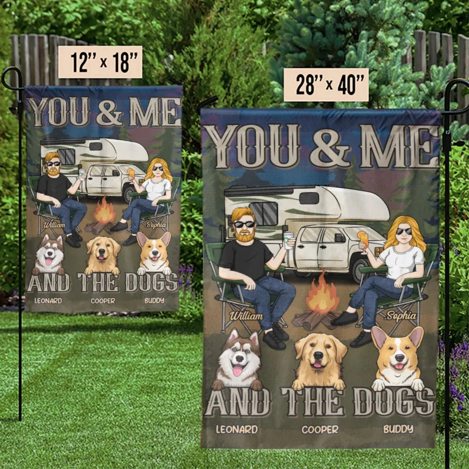 Just You, Me And Playful Tails - Dog Personalized Custom Flag - Gift For Husband Wife, Pet Owners, Pet Lovers 3 Just You, Me And Playful Tails - Dog Personalized Custom Flag - Gift For Husband Wife, Pet Owners, Pet Lovers - Image 3