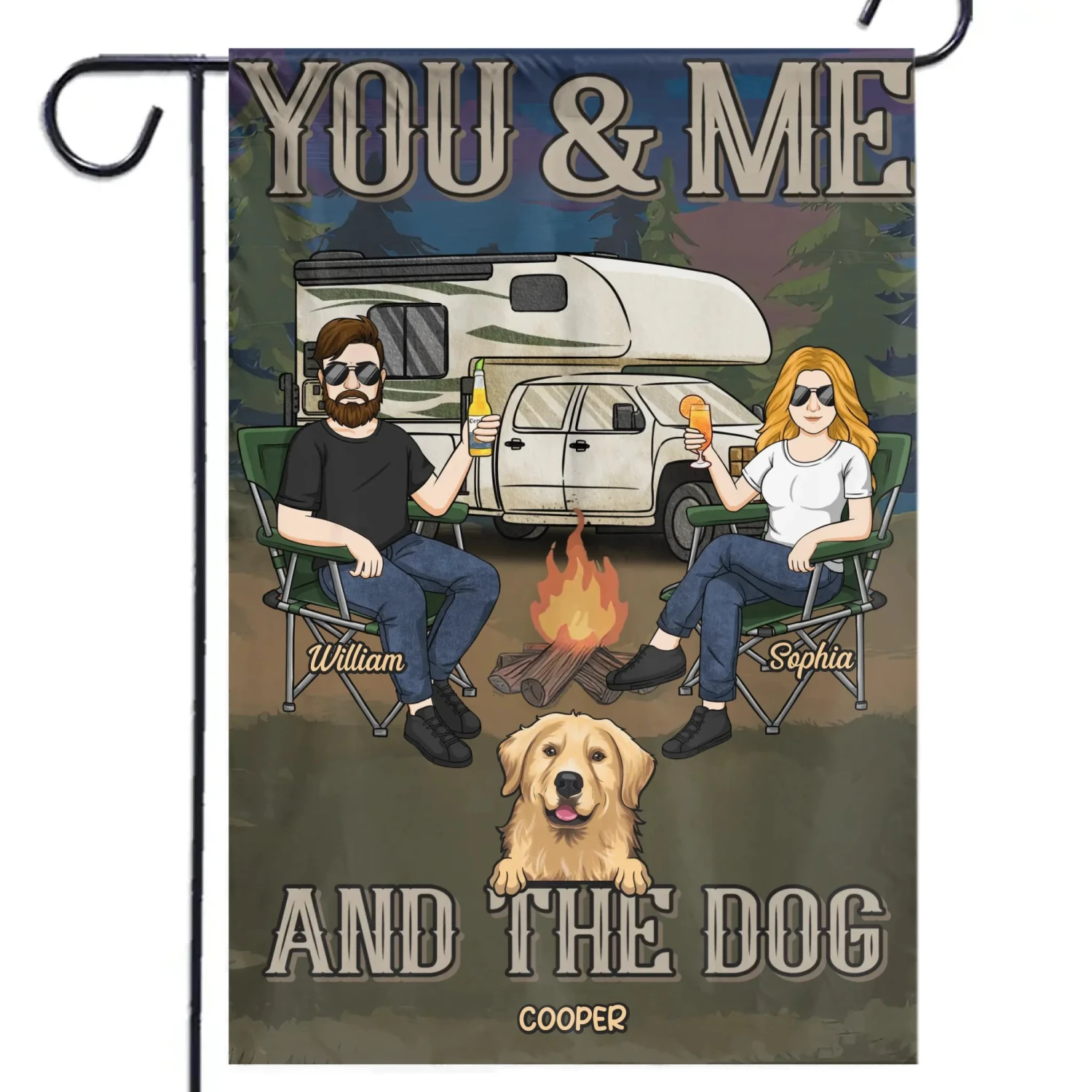Just You, Me And Playful Tails - Dog Personalized Custom Flag - Gift For Husband Wife, Pet Owners, Pet Lovers 2 Just You, Me And Playful Tails - Dog Personalized Custom Flag - Gift For Husband Wife, Pet Owners, Pet Lovers - Image 2