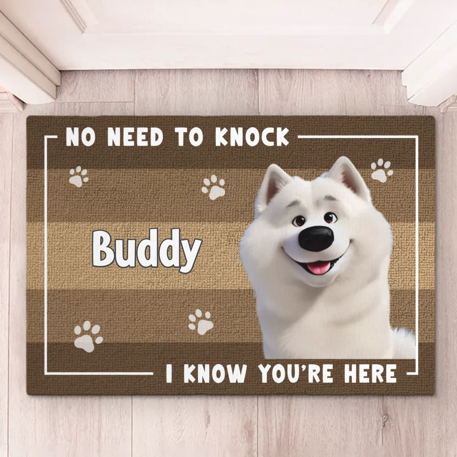 No Need To Knock, The Dog Already Alerted Me - Dog Personalized Custom Home Decor Decorative Mat - House Warming Gift For Pet Owners, Pet Lovers 2 No Need To Knock, The Dog Already Alerted Me - Dog Personalized Custom Home Decor Decorative Mat - House Warming Gift For Pet Owners, Pet Lovers - Image 2