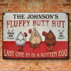 Fluffy Butt Hut - Family Personalized Custom Home Decor Metal Sign - House Warming Gift For Yourself, Husband Wife, Best Friends, Family Members -Pawfect House Store 67ac7ee68817d