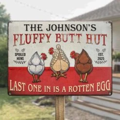 Fluffy Butt Hut - Family Personalized Custom Home Decor Metal Sign - House Warming Gift For Yourself, Husband Wife, Best Friends, Family Members -Pawfect House Store 67ac7ee6ec3df
