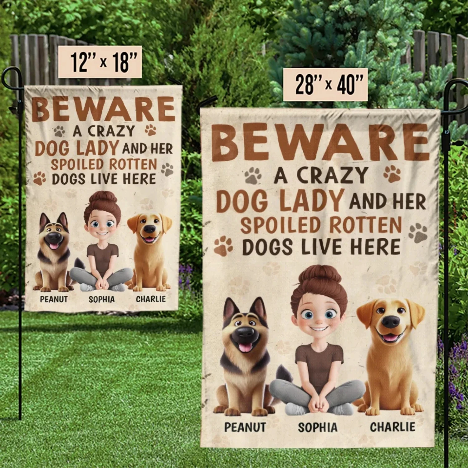 Furry Friends, Endless Love - Dog Personalized Custom Flag - Gift For Pet Owners, Pet Lovers 3 Furry Friends, Endless Love - Dog Personalized Custom Flag - Gift For Pet Owners, Pet Lovers - Image 3