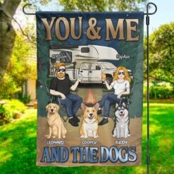 You, Me And Paws Full Of Love - Dog Personalized Custom Flag - Gift For Husband Wife, Pet Owners, Pet Lovers