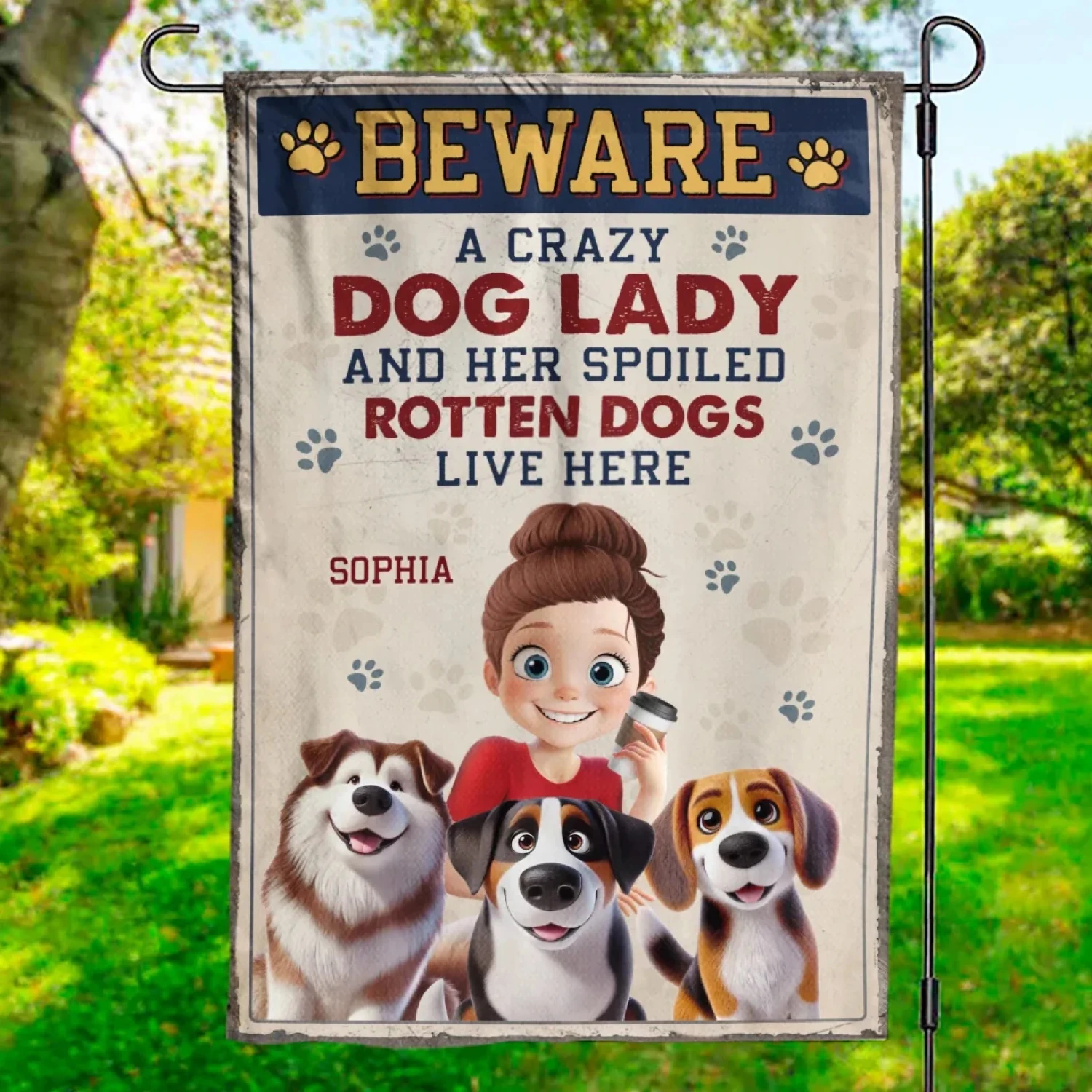 Rotten Dogs, Happy Hearts - Dog & Cat Personalized Custom Flag - Gift For Pet Owners, Pet Lovers 1 Rotten Dogs, Happy Hearts - Dog & Cat Personalized Custom Flag - Gift For Pet Owners, Pet Lovers