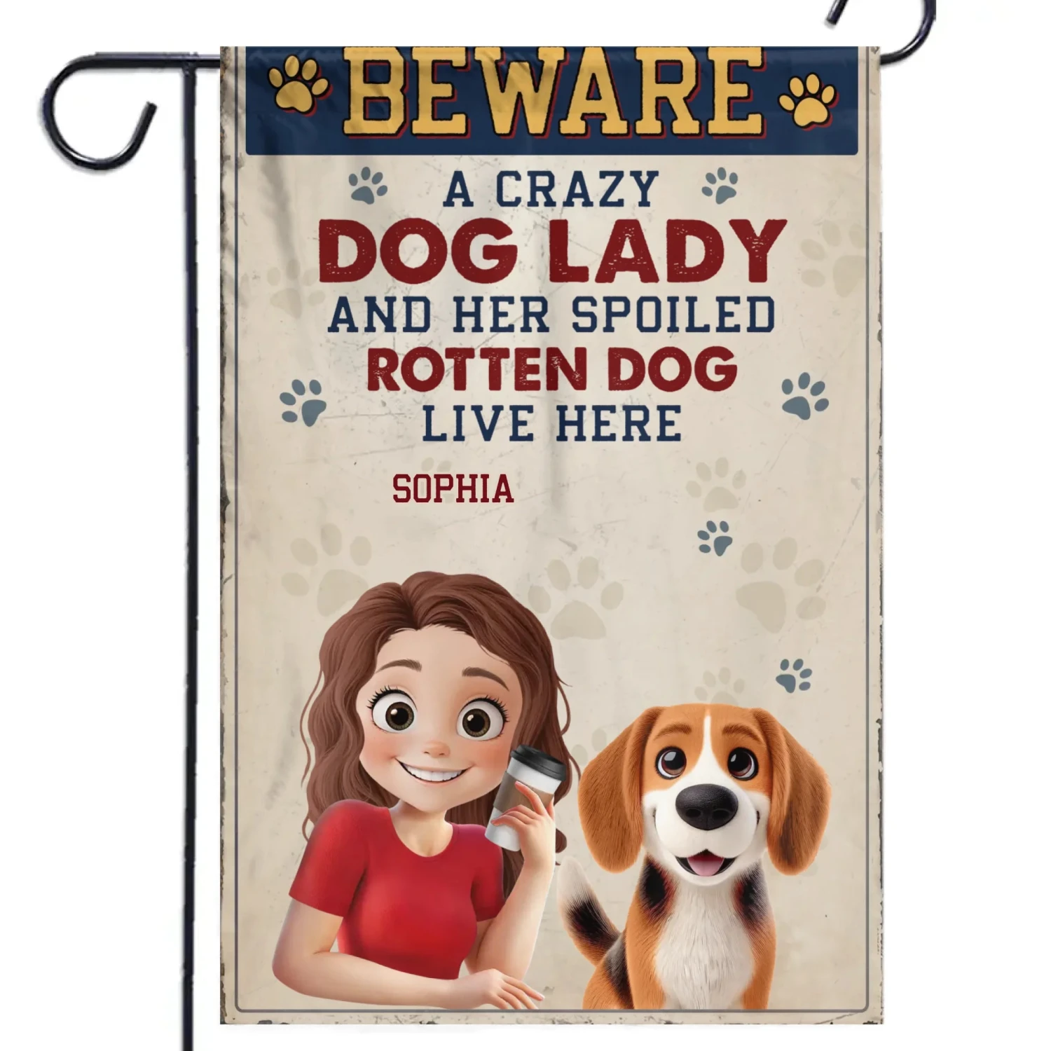 Rotten Dogs, Happy Hearts - Dog & Cat Personalized Custom Flag - Gift For Pet Owners, Pet Lovers 2 Rotten Dogs, Happy Hearts - Dog & Cat Personalized Custom Flag - Gift For Pet Owners, Pet Lovers - Image 2