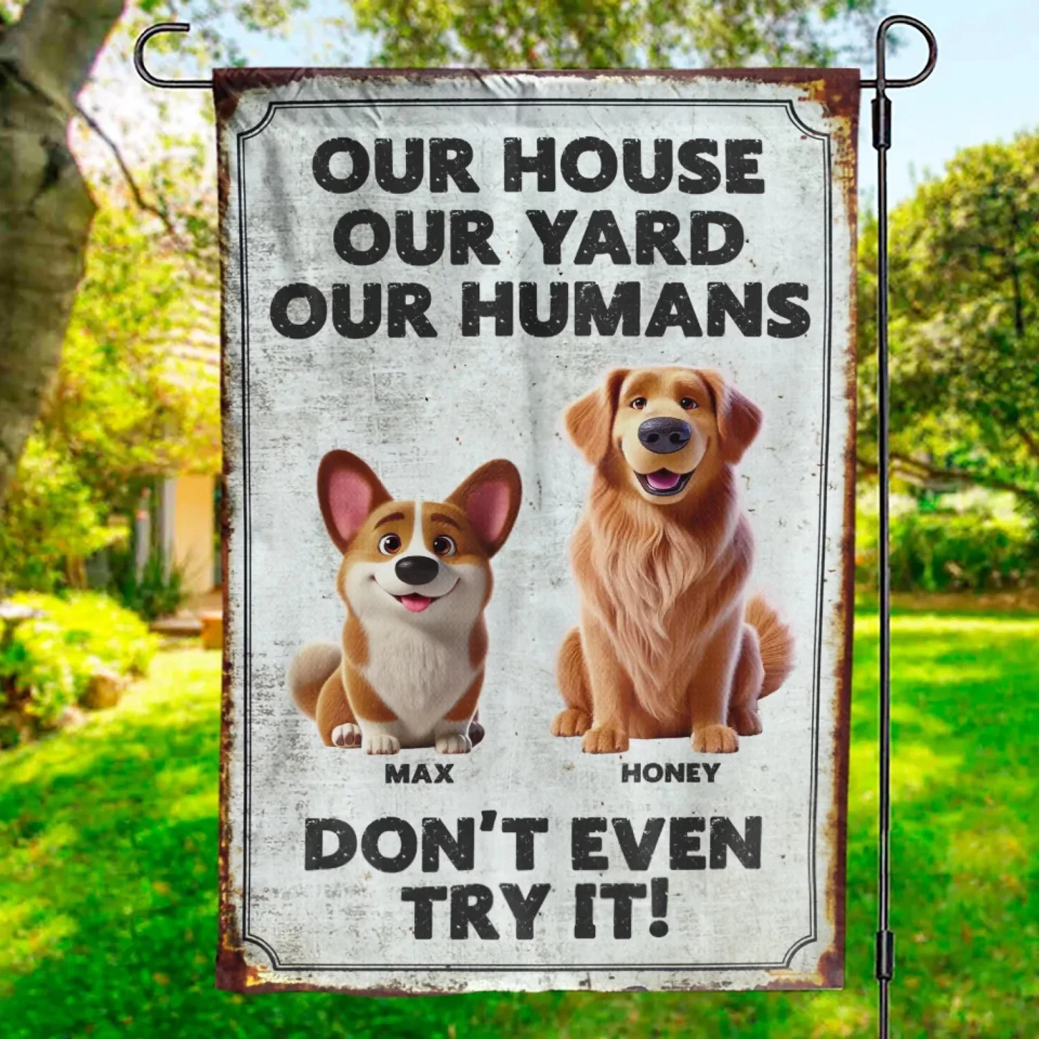 Protected By Paws And Jaws - Dog Personalized Custom Flag - Gift For Pet Owners, Pet Lovers 1 Protected By Paws And Jaws - Dog Personalized Custom Flag - Gift For Pet Owners, Pet Lovers