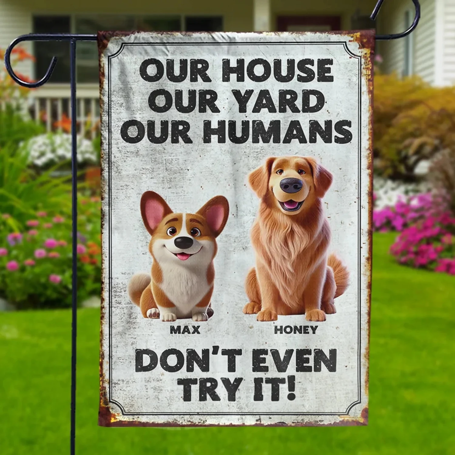 Protected By Paws And Jaws - Dog Personalized Custom Flag - Gift For Pet Owners, Pet Lovers 4 Protected By Paws And Jaws - Dog Personalized Custom Flag - Gift For Pet Owners, Pet Lovers - Image 4