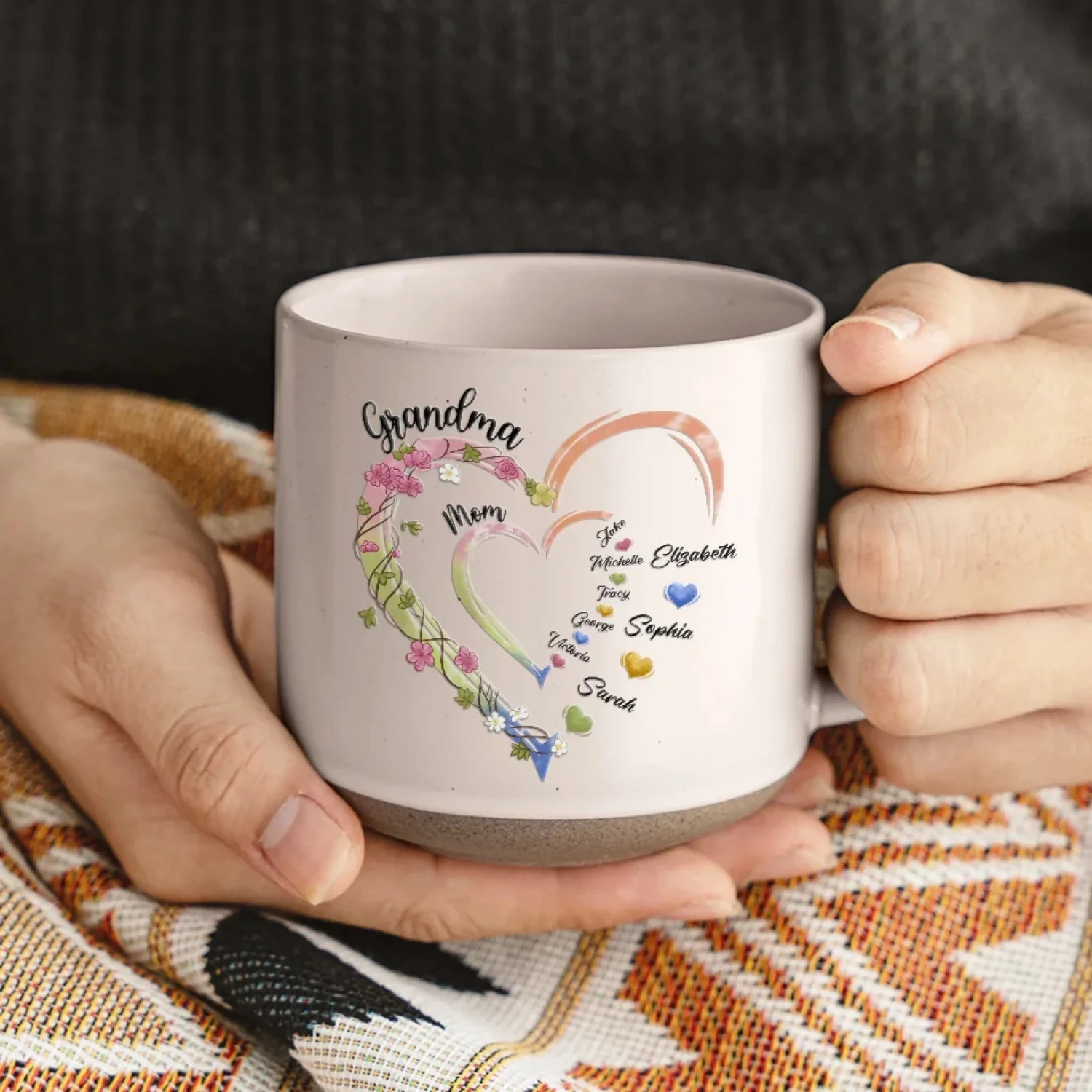 A Sweet Way To Celebrate Her Journey From Mom To Grandma - Family Personalized Custom Printed Pottery Mug - Gift For Mom, Grandma 5 A Sweet Way To Celebrate Her Journey From Mom To Grandma - Family Personalized Custom Printed Pottery Mug - Gift For Mom, Grandma - Image 5