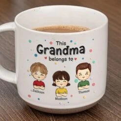 Because Every Grandma Deserves A Little Extra Love - Family Personalized Custom Printed Pottery Mug - Gift For Mom, Grandma