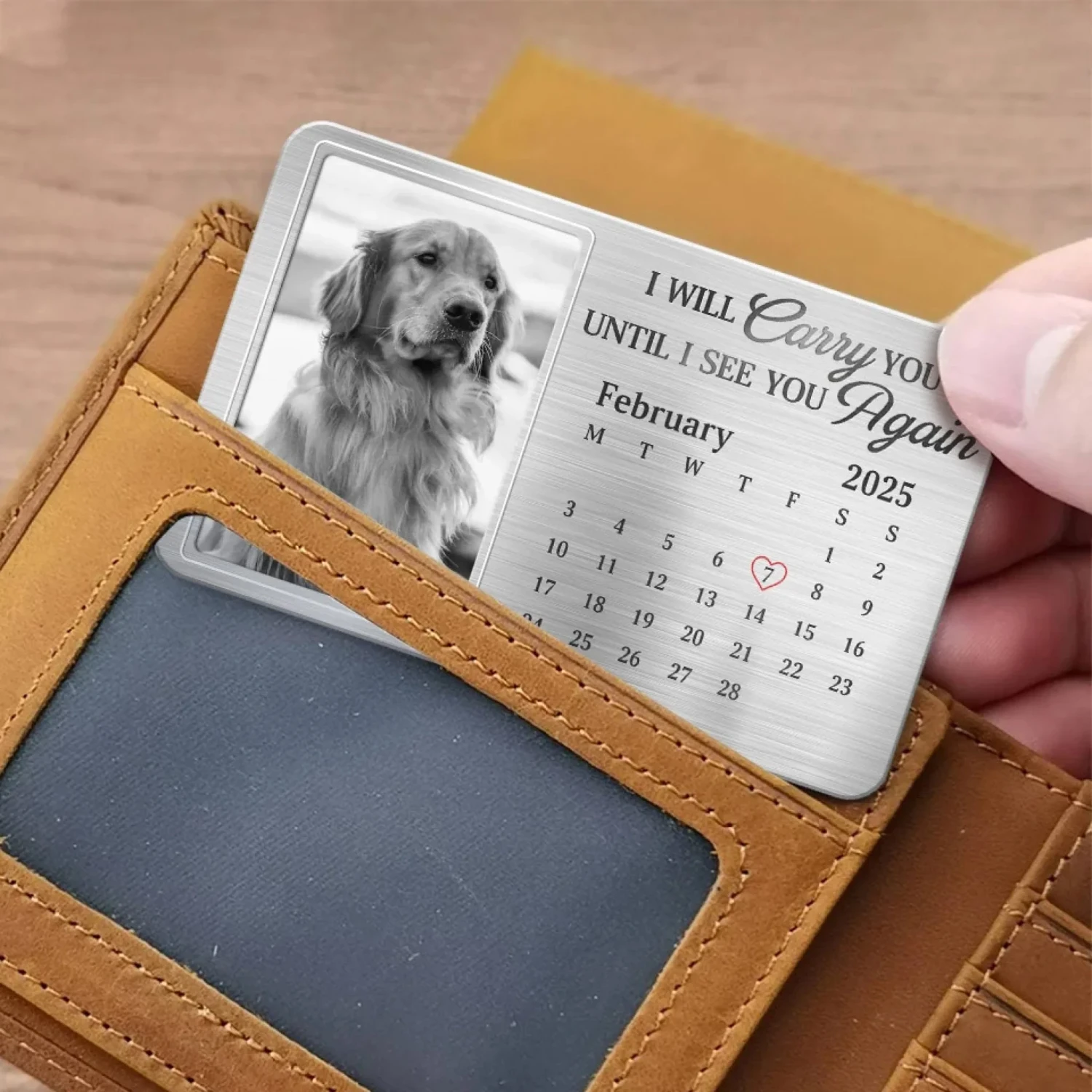 Custom Photo Always In My Heart, Forever My Friend - Memorial Personalized Custom Aluminum Wallet Card - Sympathy Gift For Pet Owners, Pet Lovers 3 Custom Photo Always In My Heart, Forever My Friend - Memorial Personalized Custom Aluminum Wallet Card - Sympathy Gift For Pet Owners, Pet Lovers - Image 3