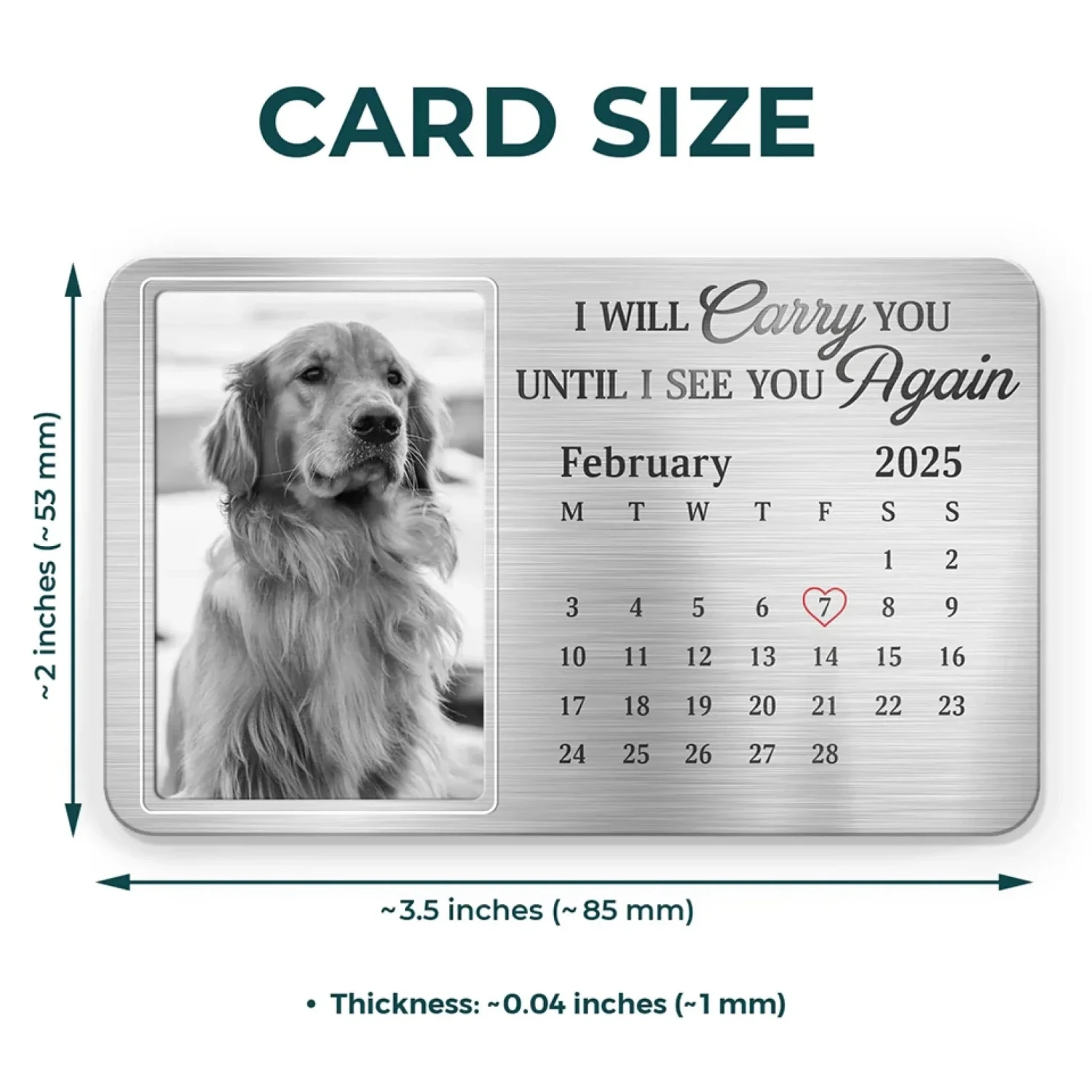 Custom Photo Always In My Heart, Forever My Friend - Memorial Personalized Custom Aluminum Wallet Card - Sympathy Gift For Pet Owners, Pet Lovers 4 Custom Photo Always In My Heart, Forever My Friend - Memorial Personalized Custom Aluminum Wallet Card - Sympathy Gift For Pet Owners, Pet Lovers - Image 4