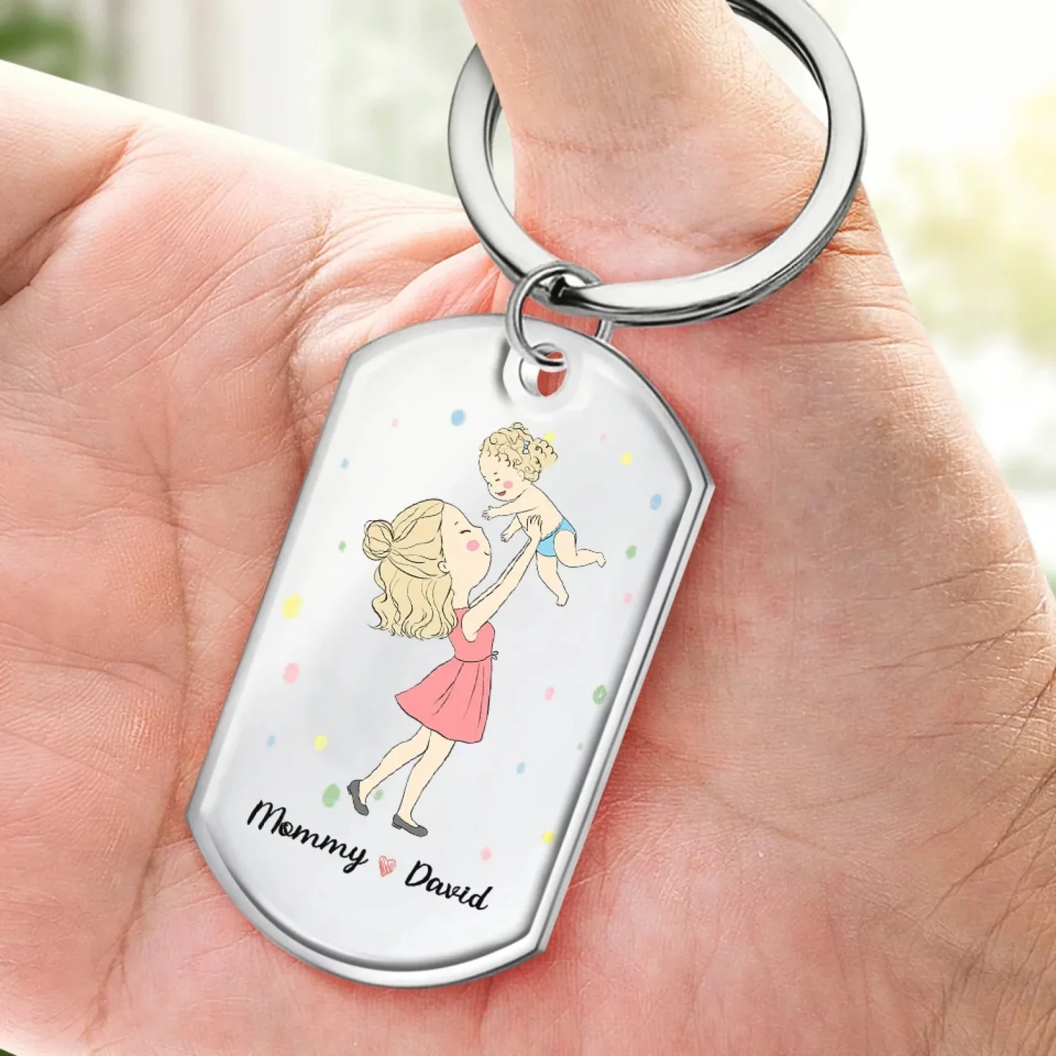 Lucky Me, The Best Mom Belongs To Me - Family Personalized Custom Keychain - Mother's Day, Baby Shower Gift, Gift For First Mom 3 Lucky Me, The Best Mom Belongs To Me - Family Personalized Custom Keychain - Mother's Day, Baby Shower Gift, Gift For First Mom - Image 3