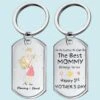 Lucky Me, The Best Mom Belongs To Me - Family Personalized Custom Keychain - Mother's Day, Baby Shower Gift, Gift For First Mom
